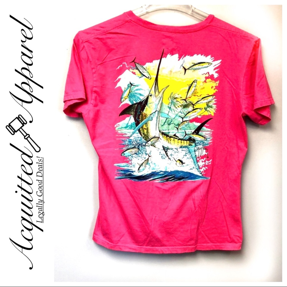 Guy Harvey Pink Swordfish Short Sleeve Tee Top